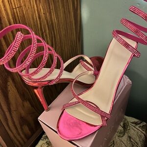 Elegant Pink Strappy Heels